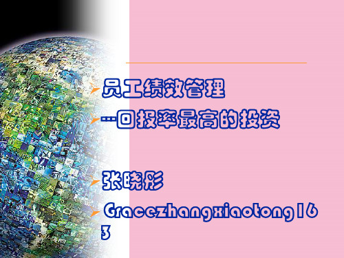 员工绩效管理--回报率最高的投资ppt课件