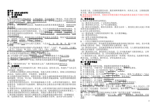 山香版的教师招聘考的重点背诵问题打印版