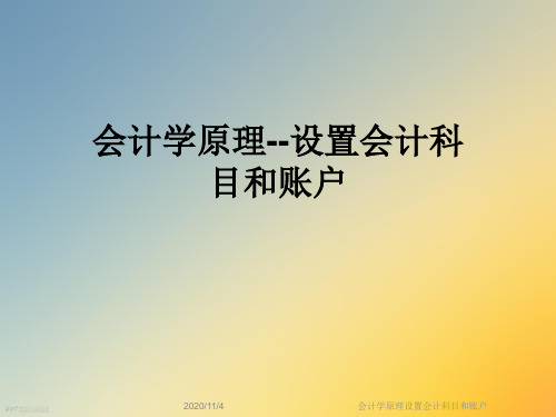 会计学原理设置会计科目和账户