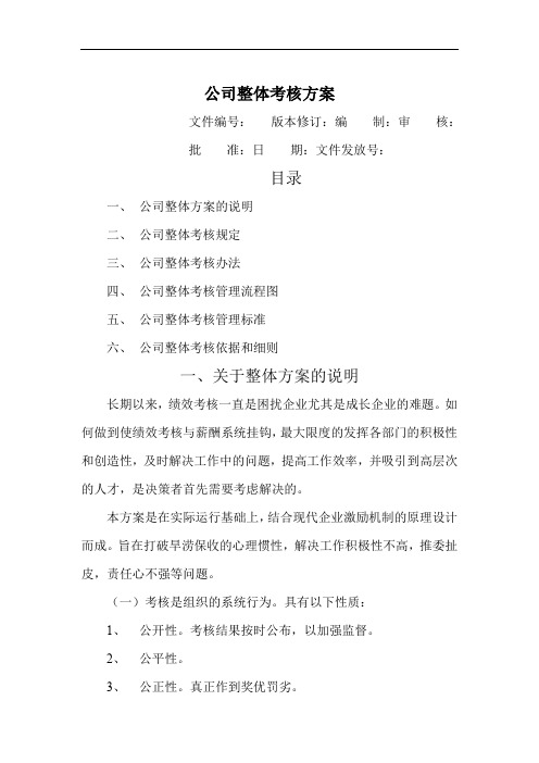 北大纵横公司整体目标绩效管理方案DOC10页共11页文档