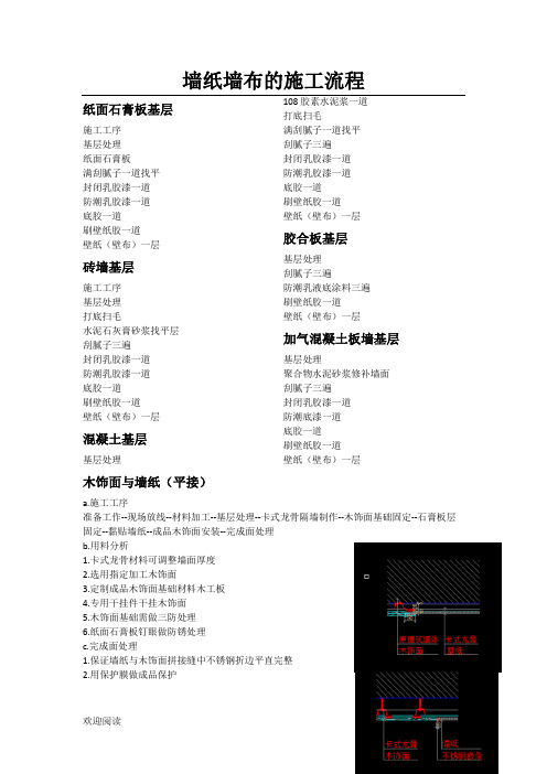 墙纸墙布的现场施工操作规范