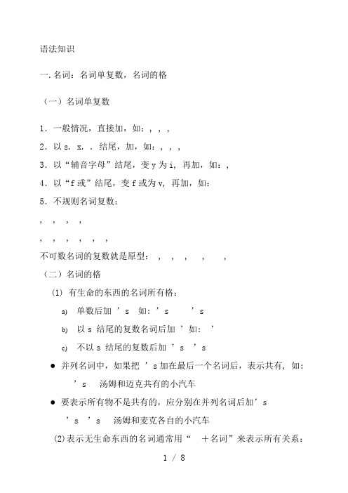 2017苏教版小学六年级英语毕业复习资料