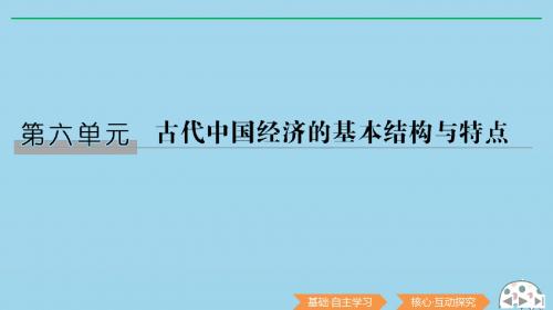 2020版高考历史总复习第六单元古代中国经济的基本结构和特点第16讲古代中国的农业和手工业课件北师大版