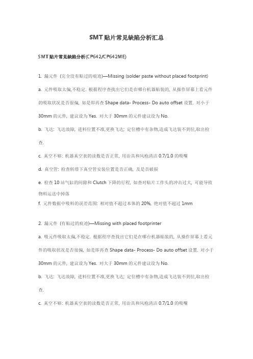 SMT贴片常见缺陷分析汇总
