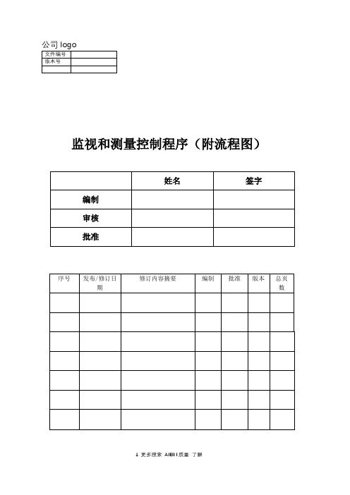 监视和测量控制程序流程图