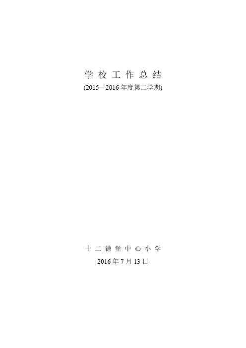 2015--2016第二学期工作总结