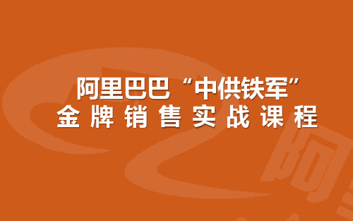 阿里铁军金牌销售实战