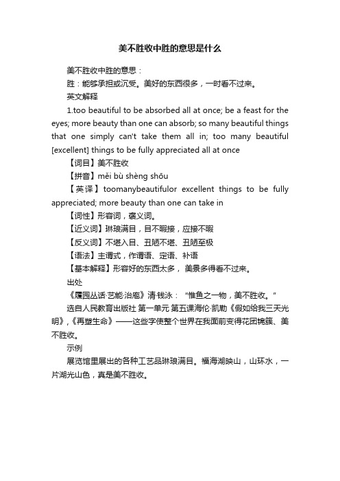 美不胜收中胜的意思是什么