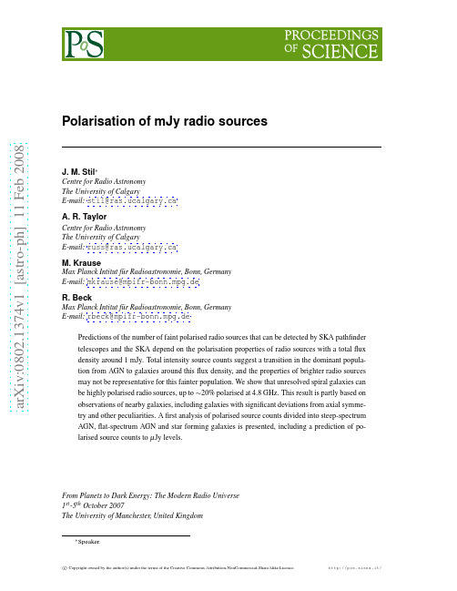 Polarisation of mJy radio sources