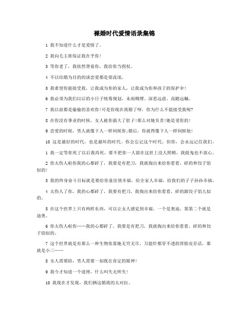 裸婚时代爱情语录集锦