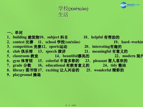 中考英语必备复习 学校生活课件