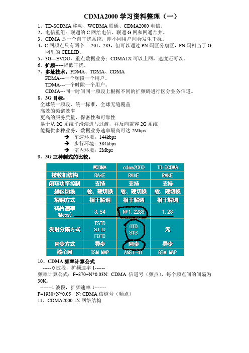 CDMA2000学习资料整理
