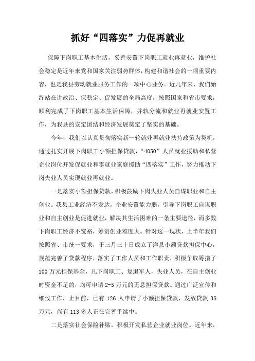抓好四落实