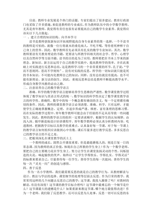 数学教师如何提高自身数学素养