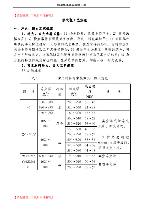 热处理工艺规范(精编文档).doc