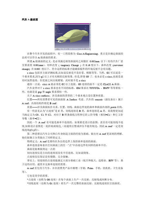 汽车A级曲面