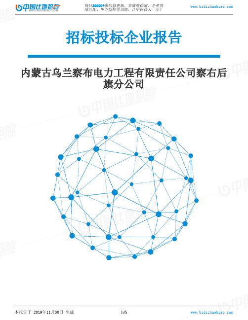 内蒙古乌兰察布电力工程有限责任公司察右后旗分公司-招投标数据分析报告