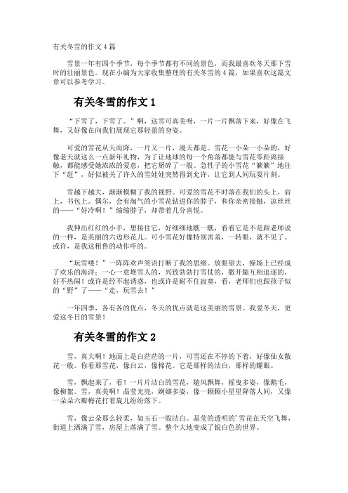 冬雪的作文
