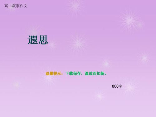 高二叙事作文《遐思》800字