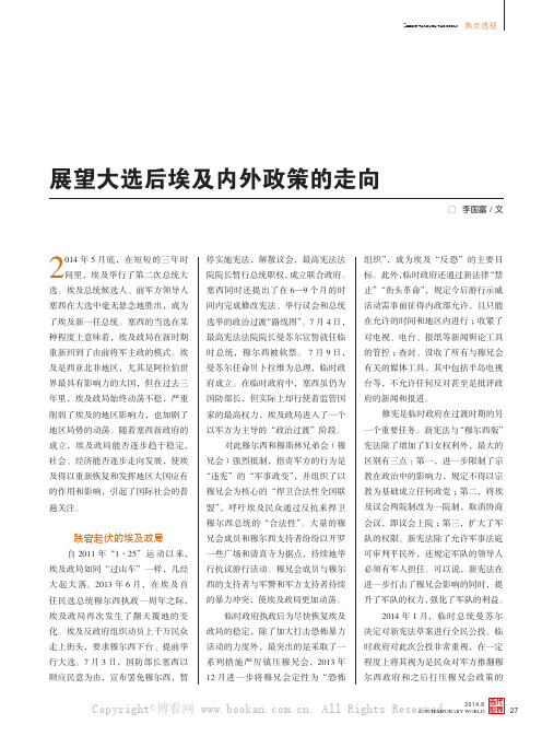 展望大选后埃及内外政策的走向