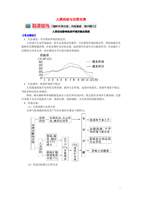 高中地理 第一章 自然灾害概述 人类活动与自然灾害学案 湘教版选修5