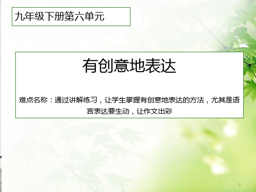 届中考复习专题写作-《有创意地表达》PPT幻灯片