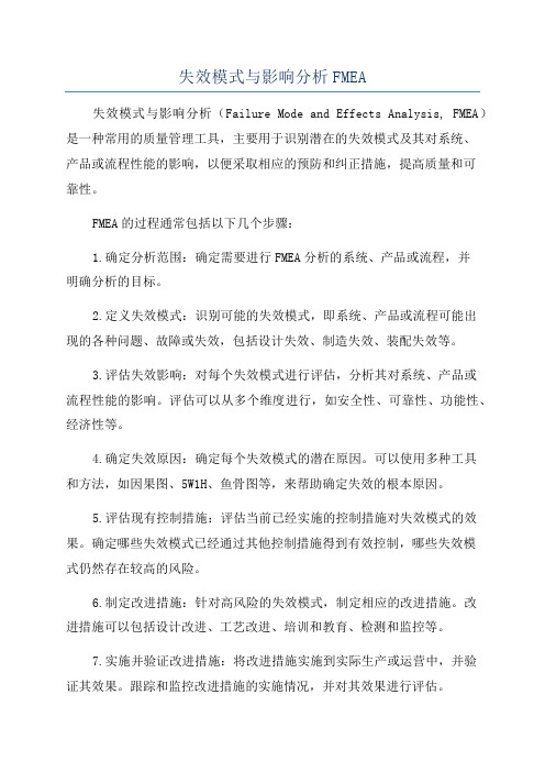 失效模式与影响分析FMEA