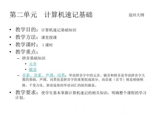 第二单元计算机速记基础ppt讲义