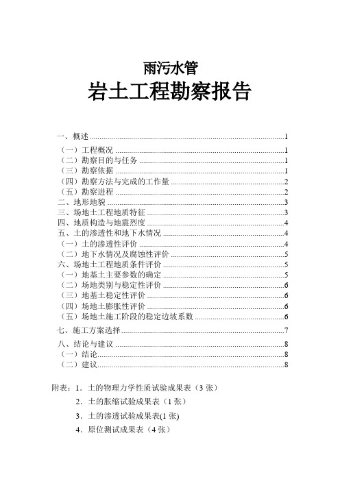 管道勘察报告