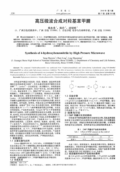高压微波合成对羟基苯甲腈