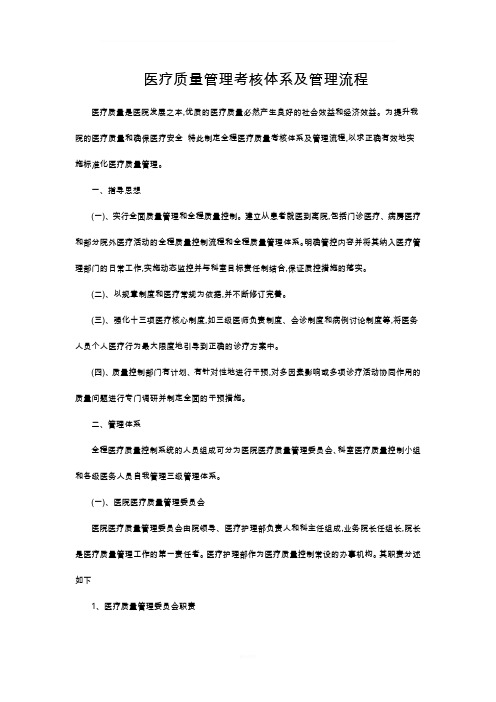 医疗质量管理考核体系及管理流程