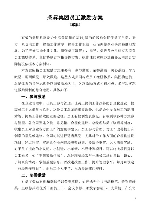 集团激励方案
