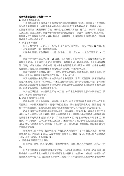 洁净手术部的布局与流程SICOLAB