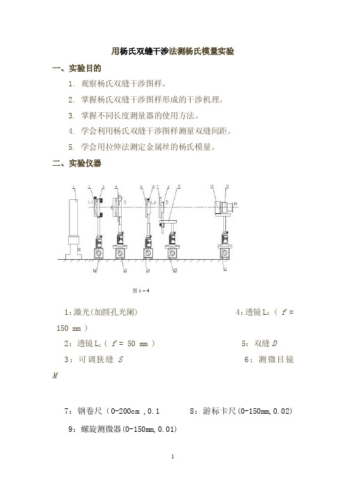 用杨氏双缝干涉法测杨氏模量实验