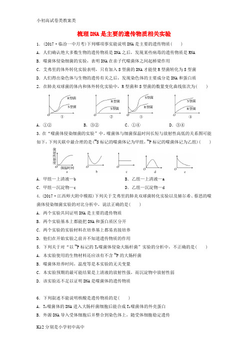 【配套K12】2018年高考生物重难点突破强化练第32练梳理DNA是主要的遗传物质相关实验北师大版