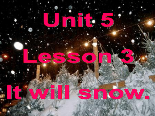 四年级上册英语课件 Unit 5 Lesson 3 It will snow 鲁科版五四学制三起