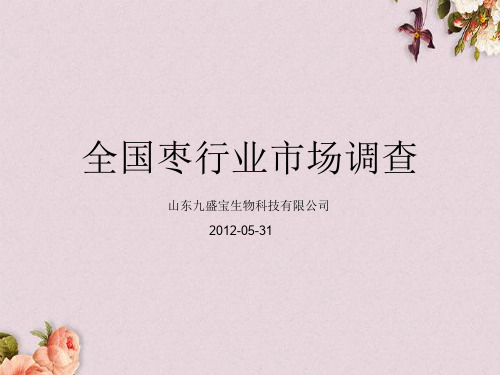 全国枣行业市场调查(PPT 37页)