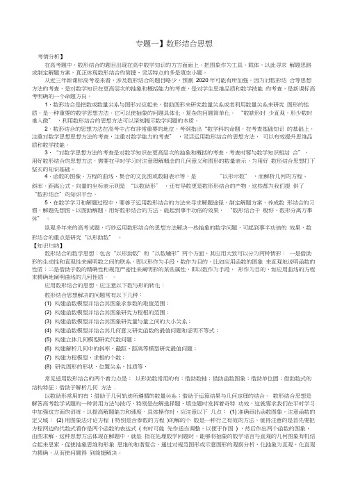 高三数学二轮复习专题辅导(1)数形结合精品教学案