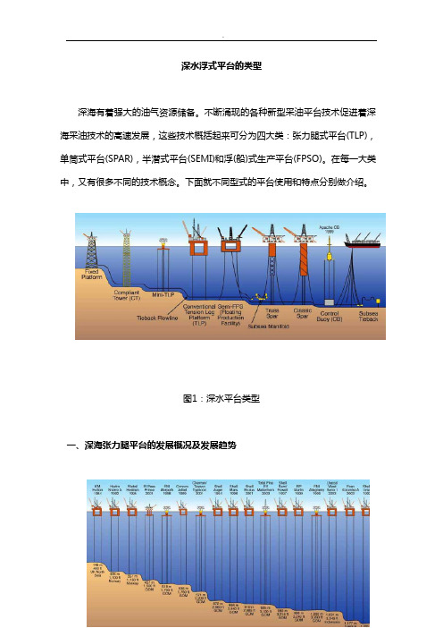 深水浮式平台的类型