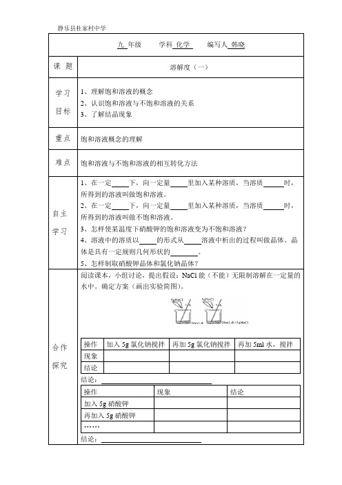 溶解度(一)