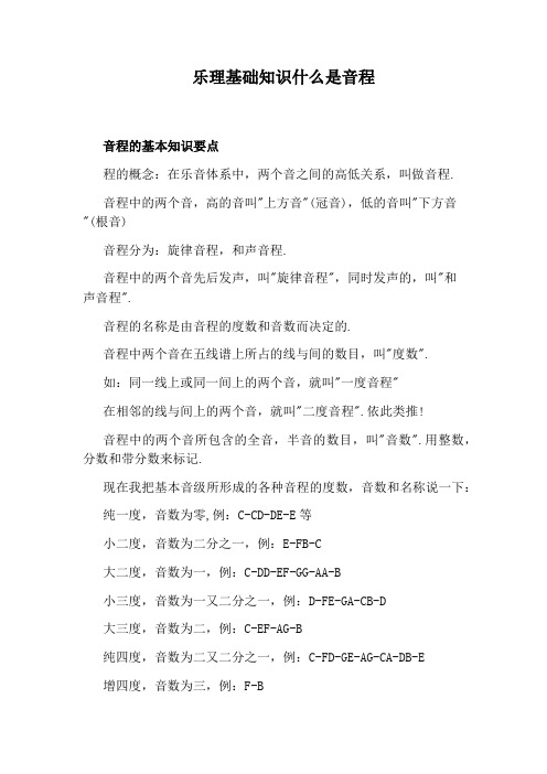 乐理基础知识什么是音程