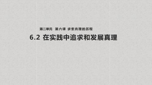 高中思想政治必修4课件《在实践中追求和发展真理》(人教)