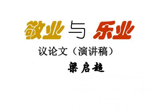 5 敬业与乐业