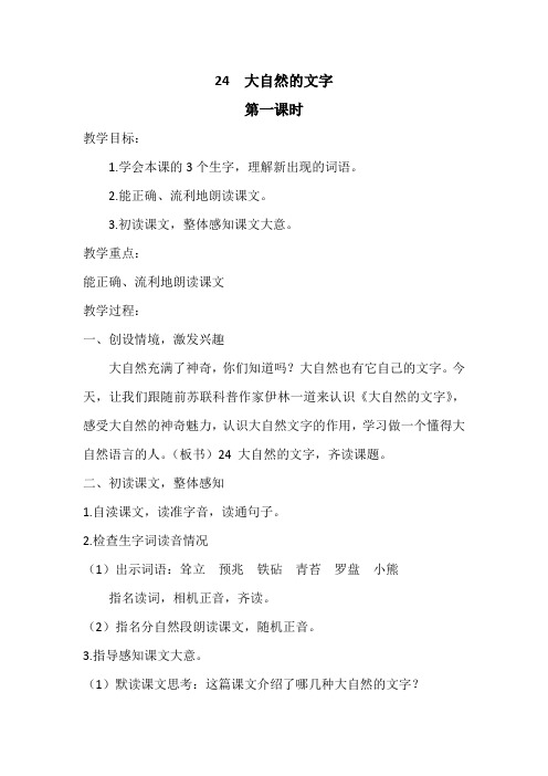 24  大自然的文字  第一课时