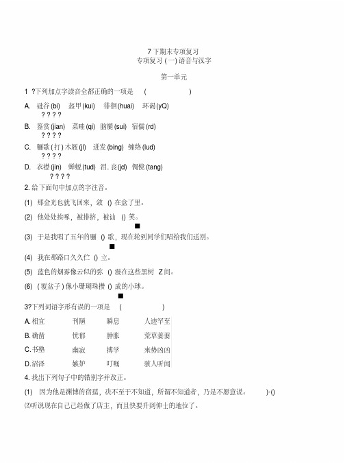 7下专项复习(一)语音与汉字.docx