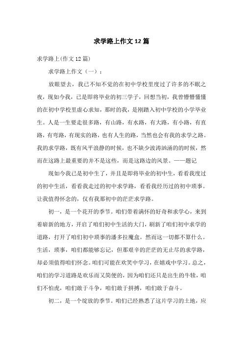求学路上作文12篇
