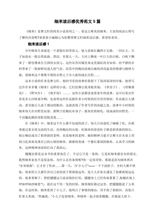 细米读后感优秀范文5篇