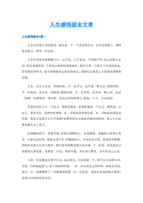 人生感悟励志文章