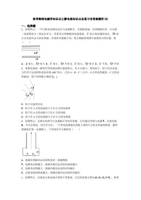 高考物理电磁学知识点之静电场知识点总复习含答案解析(3)