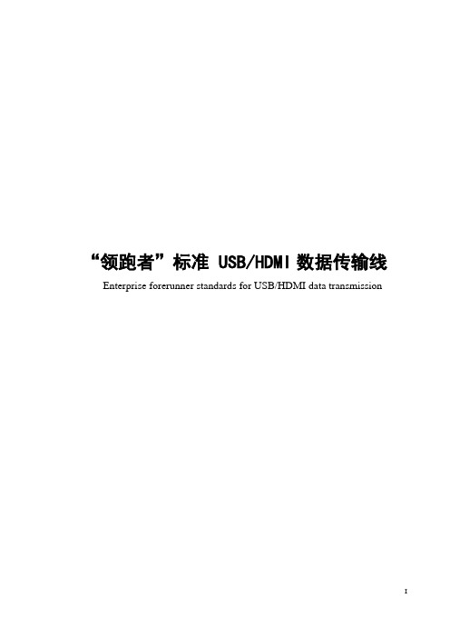 “领跑者”标准 USB HDMI数据传输线